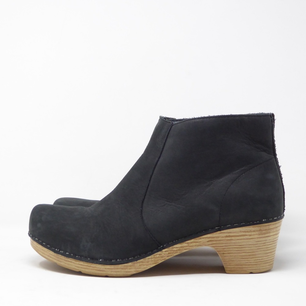 Dansko Womens Maria Ankle Boots Black Nubuck Side Zip Clog Heel 40 / 9.5-10 - Picture 4 of 9